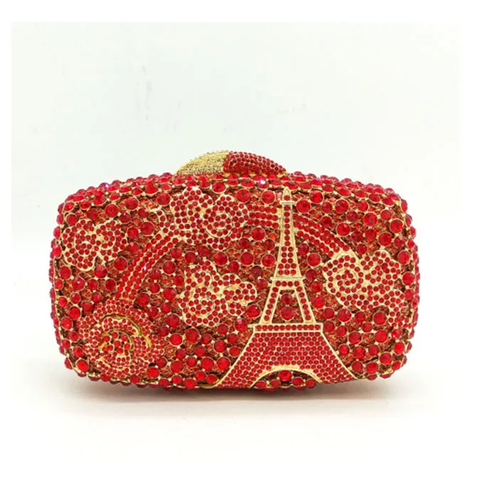 Coloré À Main Sacs Diamant Dames Nouveau Cocktail Partie Soirée Mode Embrayages Mariage Luxe Femelle Femmes Cristal De Fleur Rouge Sac xTaUqxvB