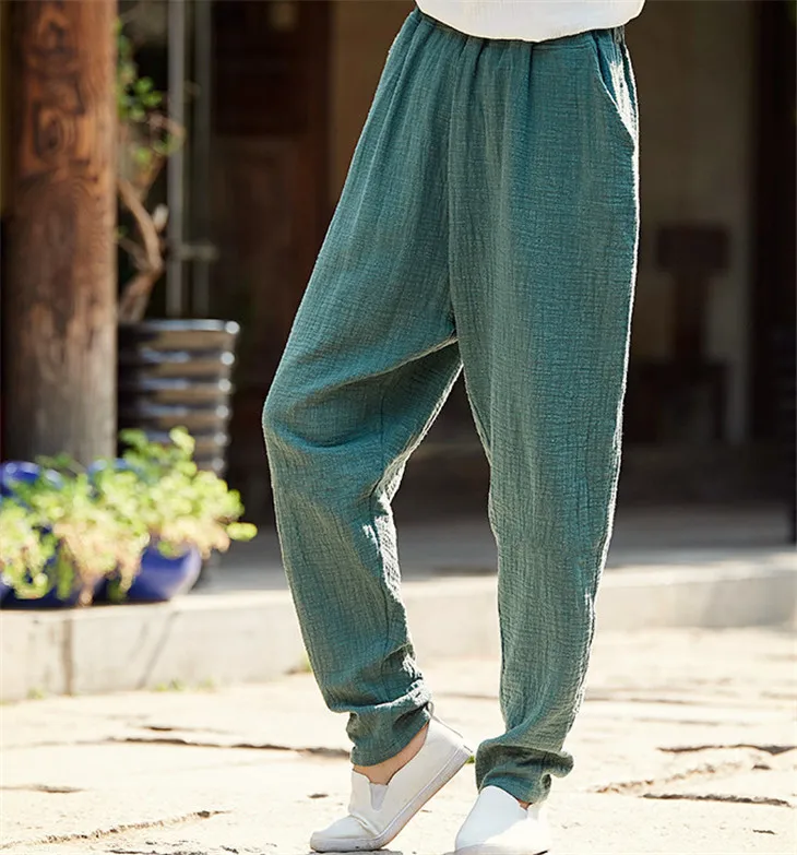 De talla grande de algodón mujeres ropa vestido largo vestido plisado primavera otoño vestido manga larga túnica vestido de cintura elástica de colores de caramelo pantalones de hip hop de gran tamaño 5xl 6XL 7XL pantalones de otoño