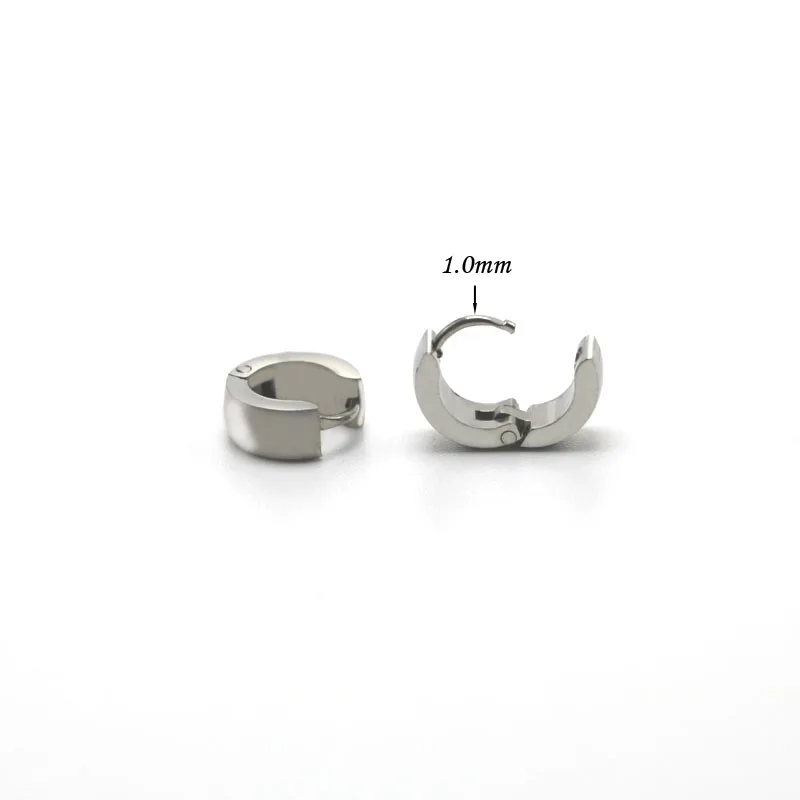 Fashion Small Hoop Earrings For Men Women Stainless Steel Black Silver 4mmx10mm 4mmx13mm Clicker Earrings Punk Jewelry For Men3