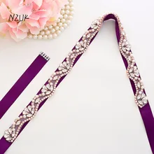 Тонкий Beade пояс невесты Стразы Свадебное Платье Пояс розовое золото Кристалл Свадебный Пояс для невесты платье подружки невесты Y159RG