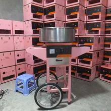 Горячая коммерческое производство сахара Дешевые Автоматические ватные конфеты нить машина для продажи ватных конфет машина с тележкой