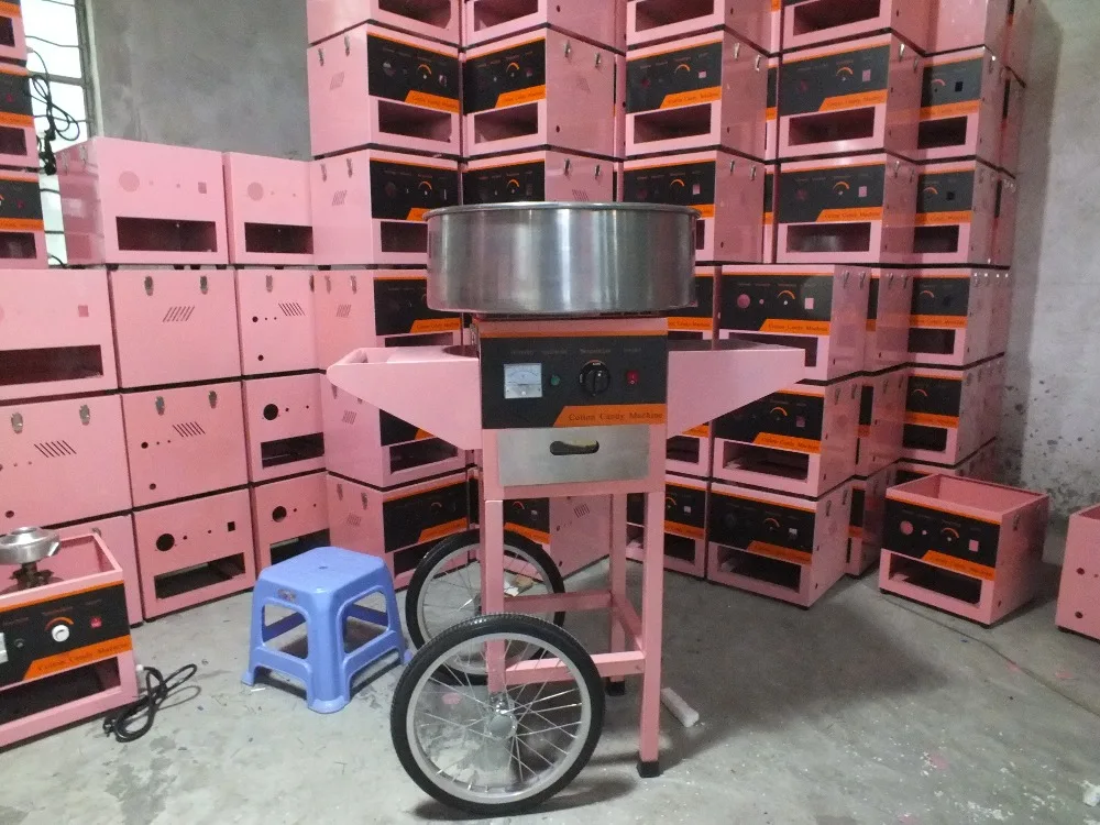 

Hot Commercial Sugar manufacturing cheap automatic cotton candy floss machine for sale Cotton Candy Machine With Cart