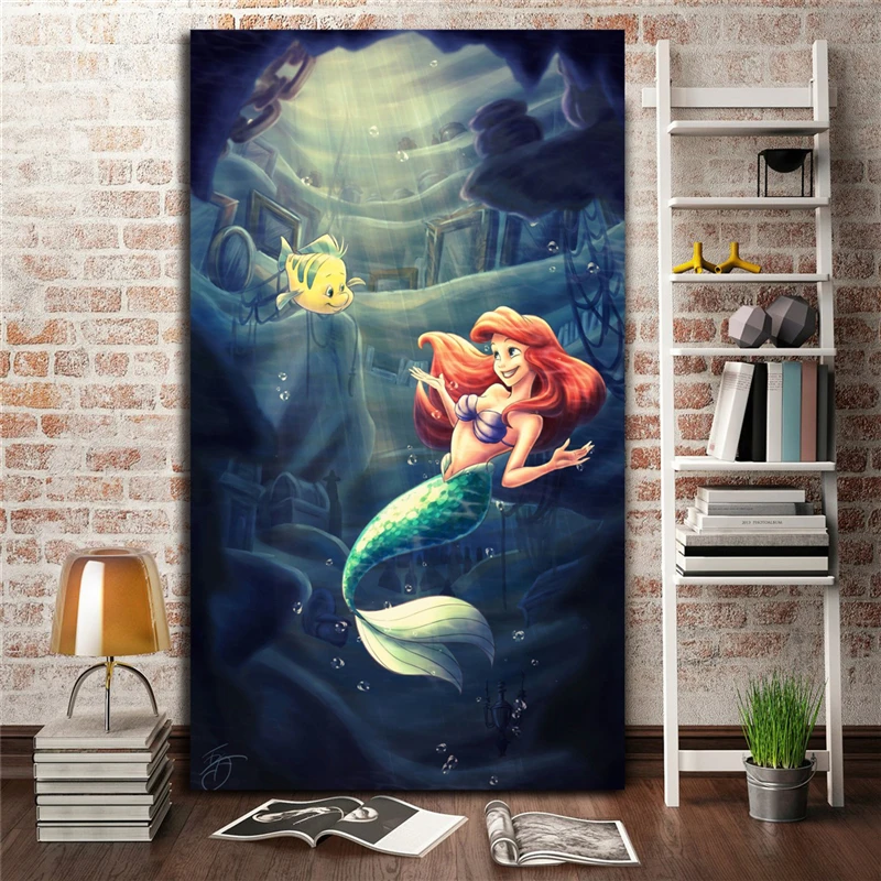 

The Little Mermaid Wall Art Movie Canvas Posters Prints Painting Wall Pictures For Bedroom Modern Home Decor Accessories Artwork