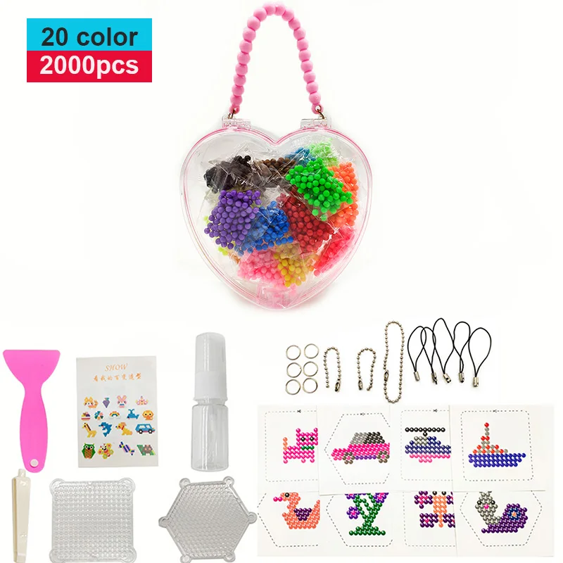 Новый 20 цветов Подарочная коробка посылка aquabeads DIY Дети Аква Вода бусины спрей
