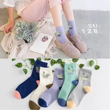 Носки с рисунком кактуса для девочек удобные летние милые хлопковые повседневные Мягкие носки теплые женские носки