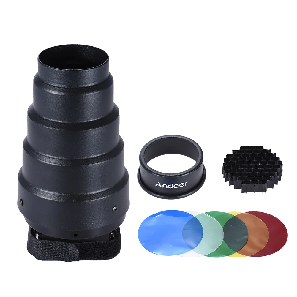 Conical Snoot Light Modifier 50 Degree Honeycomb Color Filter Canon Nikon Photography On-camera Speedlite Speedlight flash diffuser photographic filter