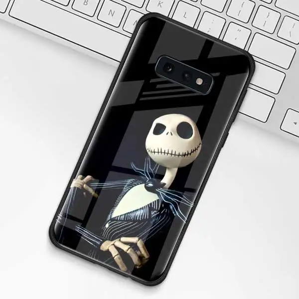 Чехол из закаленного стекла Jack Skellington Before Christmas для samsung Galaxy S10 S10e S9 S8 S10 Plus Note 9 A50 A30 - Цвет: 012