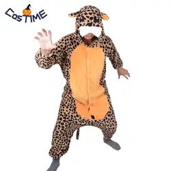 Взрослый Леопардовый Костюм животных Пижама onesie, одежда для сна комбинезон Cheetahs косплэй нарядное платье Хэллоуин Рождество костюмы