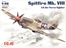 ICM 48065 Spitfire Mk VIII WWII USAF fighter 1 48 airplane plastic model kit