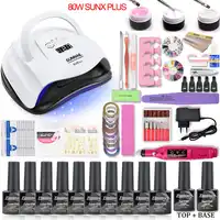 ネイルセット 80 ワット/54 ワットサンクスプラス UV LED ランプ乾燥機ネイルジェルポリッシュキットソークオフマニキュアセットためネイルアートツール