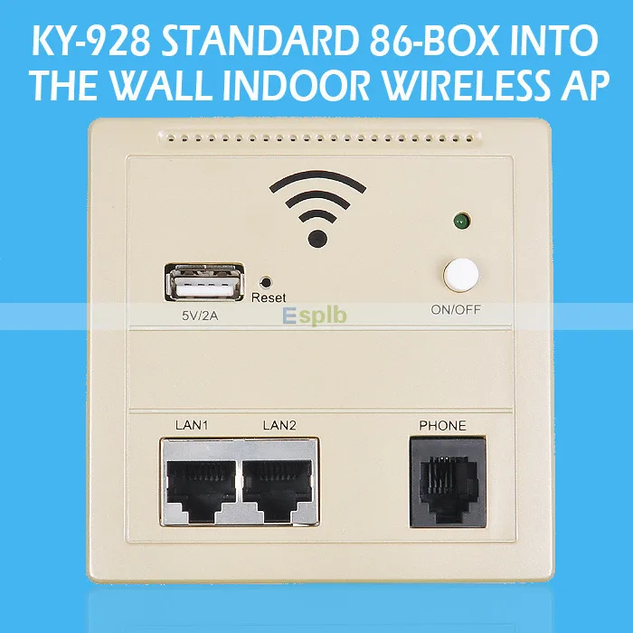 150Mbps Wireless POE Or AC Power Supply AP Indoor Wall Embedded ...
