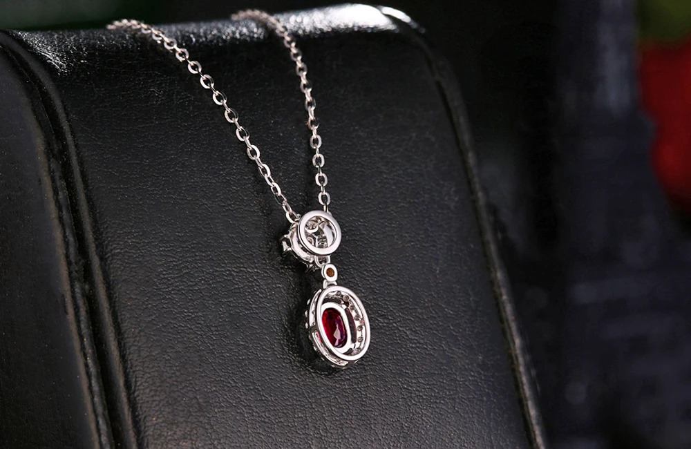 Бесплатная доставка Оптовая продажа 18 К БЕЛОЕ ЗОЛОТО ПРИРОДНЫЙ 0.70ct ruby & 0.26ct