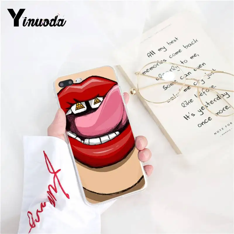 Sexy Girl red Lips black silicone