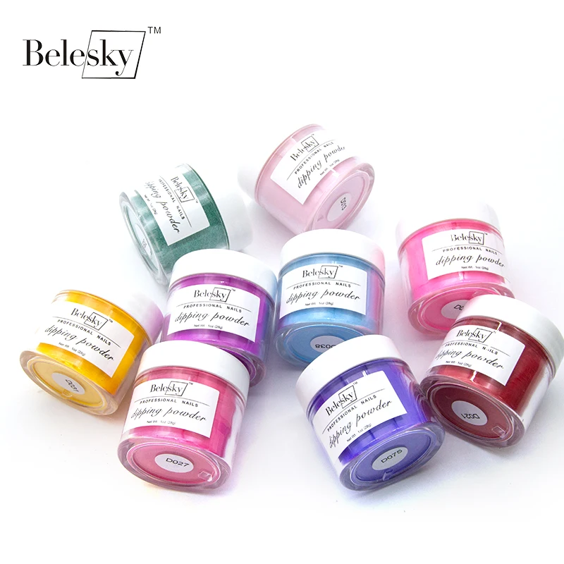 

BELESKY dipping powder nail system 28g easy soak off no need lamp cure long lasting glitter nail dip powder DIY nail art design