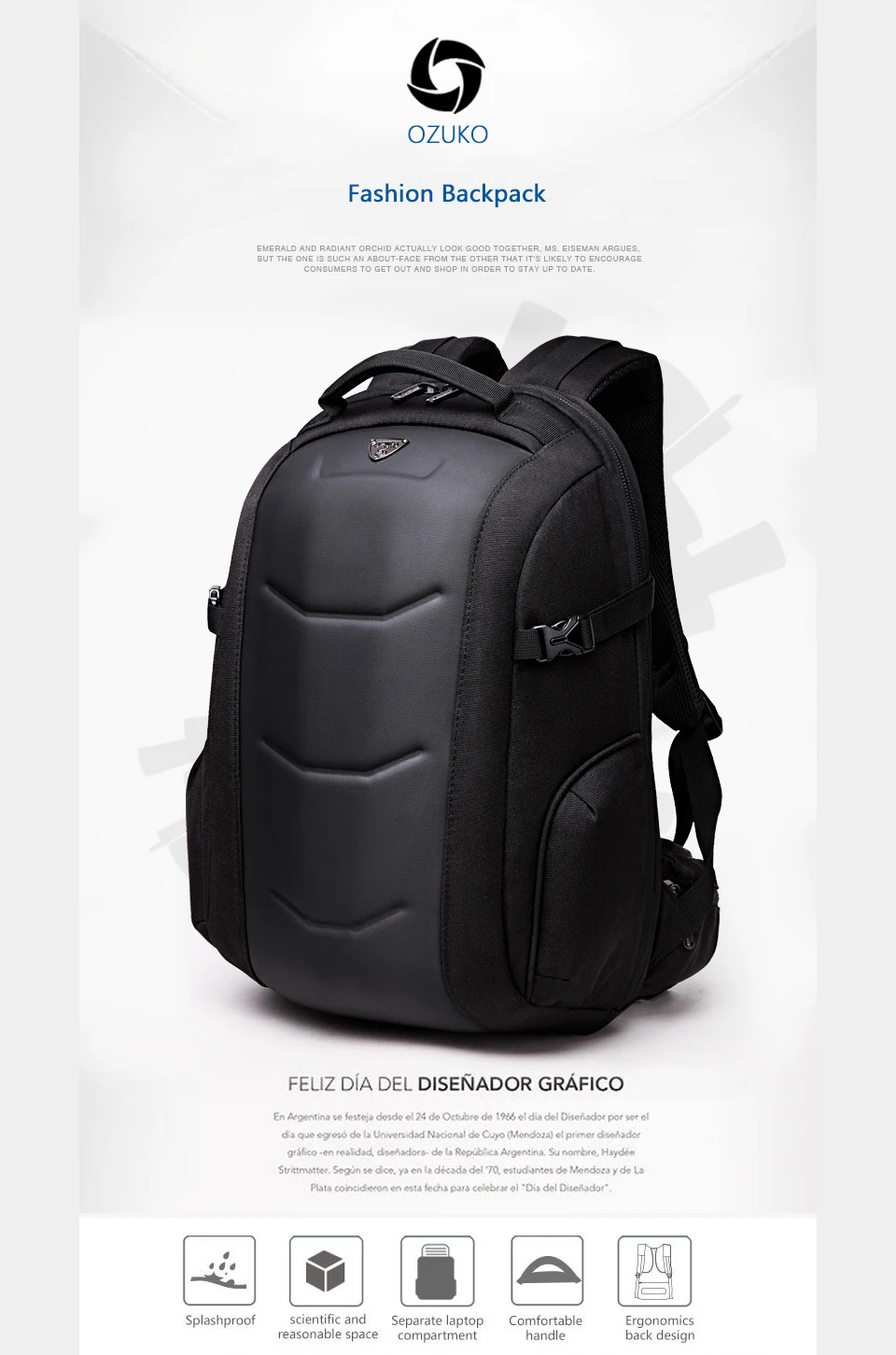 OZUKO брендовый водонепроницаемый рюкзак Оксфорд для подростка 15,6 дюймов рюкзаки для ноутбука мужские модные школьные сумки мужские дорожные сумки Mochilas