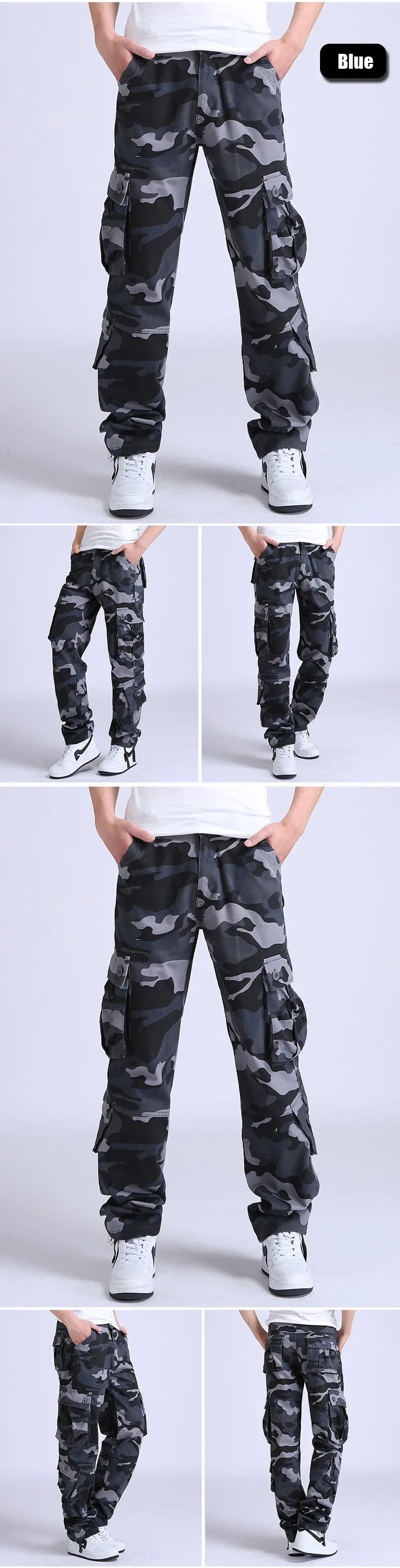 YOLAO высокое качество мужские брюки карго военные для мужчин Мульти карман комбинезоны тактические армейские брюки камуфляж Мода