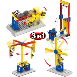 Wange 3 в 1 электронные механические инженерные блоки Diy блоки конструктора развивающие строительные блоки игрушки для детей Подарки
