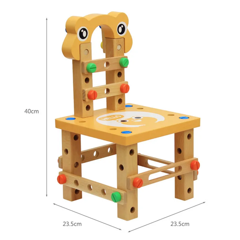 Винт DIY гайка Собранный разборка игрушка-конструктор деревянные строительные блоки многофункциональное кресло детские развивающие игрушки подарок
