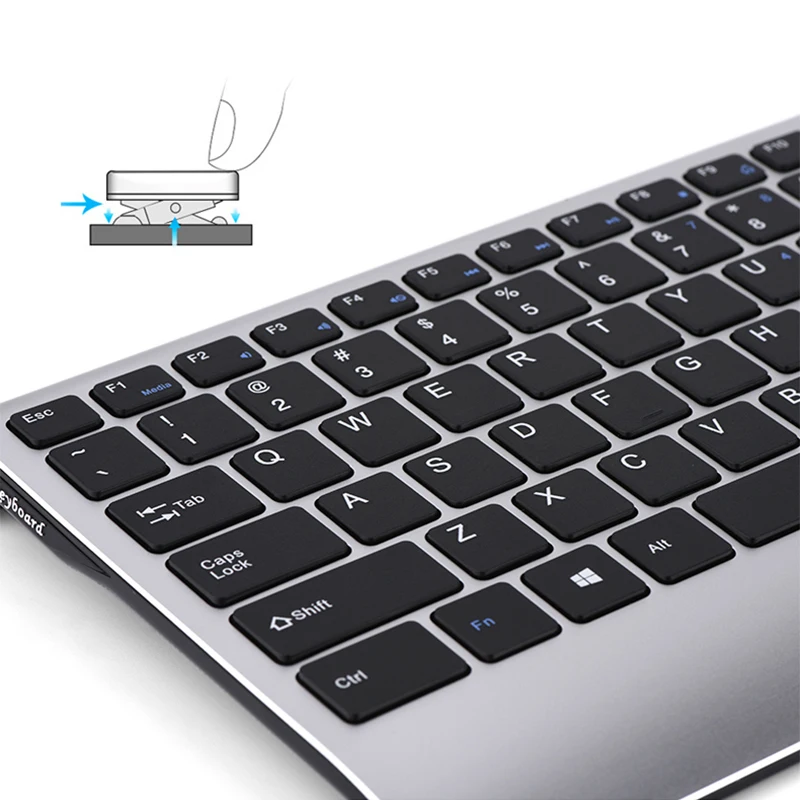 2 4G USB Беспроводная клавиатура из алюминиевого сплава мышь комбинированная
