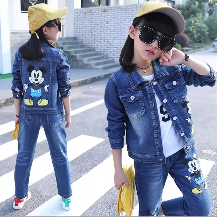 

Girls Sports Cowboy Suits Spring Autumn Children Minnie Jacket Fashion Long Sleeve Kids Clothing Sets 3Pieces Cowboy Suits