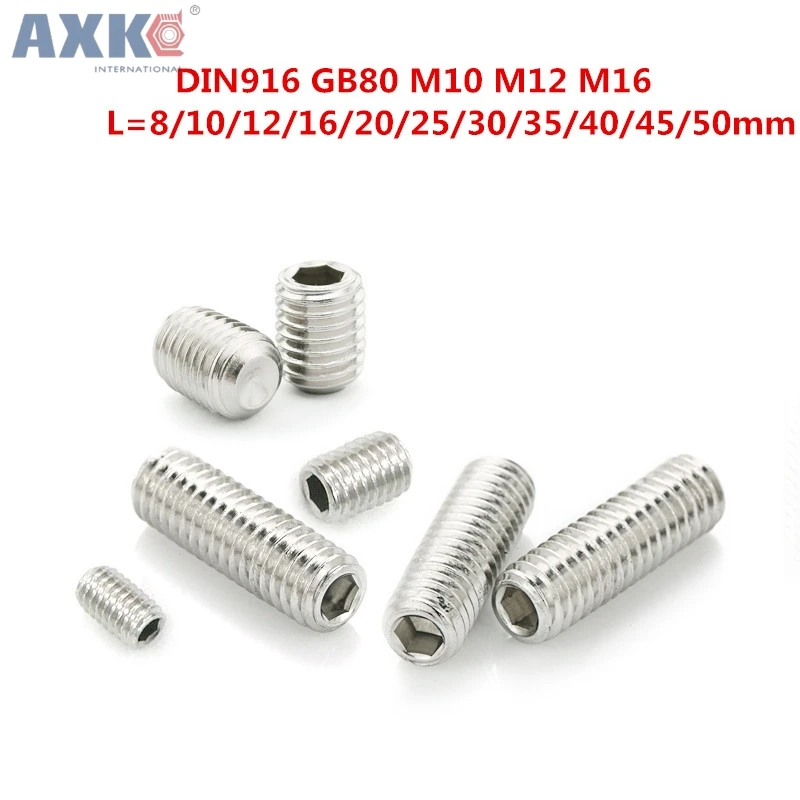 AXK M10/M12/M16 набор винтов DIN916 GB80 вогнутые концевые болты 304 нержавеющая сталь