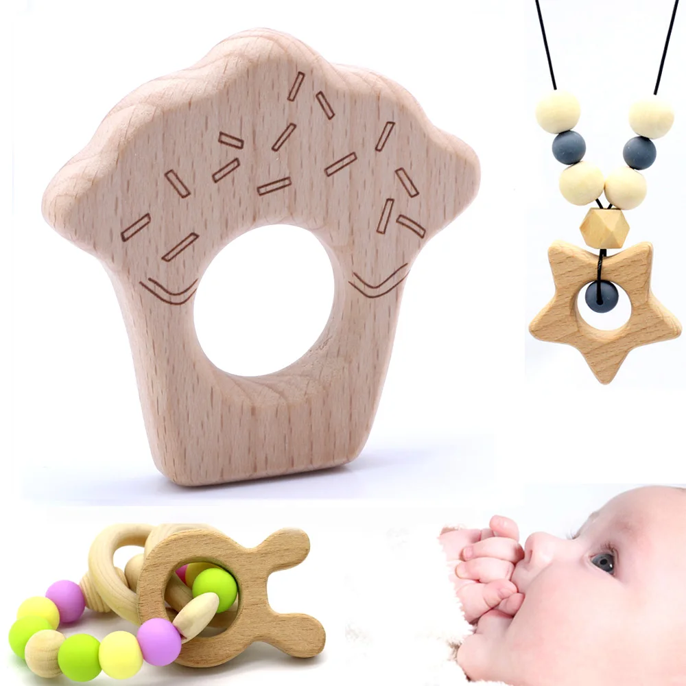 

OlingArt 62*63MM 2pcs/lot beech wooden Clouds natural children's toys DIY Organic Eco-friendly jewelry Making Pendant