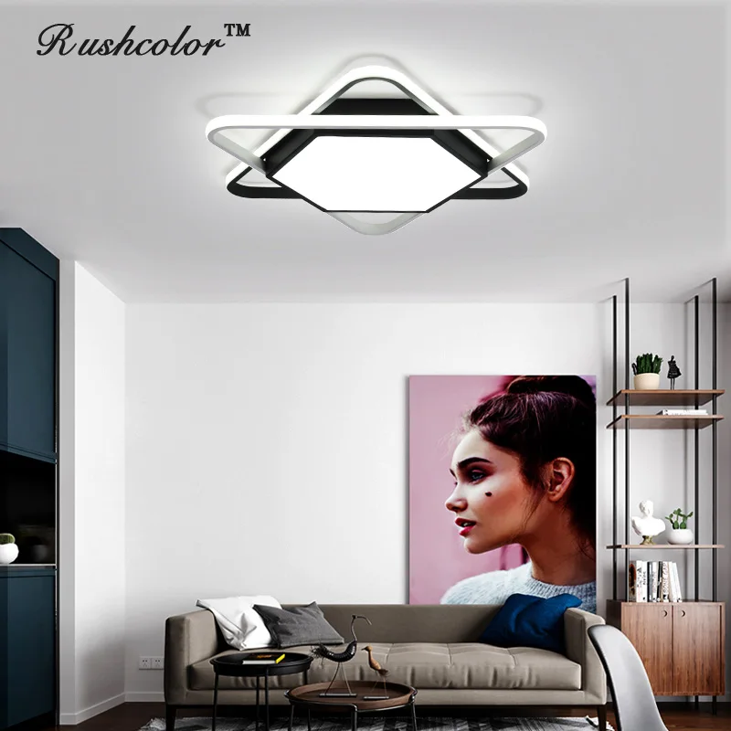 Современный треугольный потолочный светильник для гостиной, спальни, кабинета, лампа AC90-260V с пультом дистанционного управления, потолочный светильник