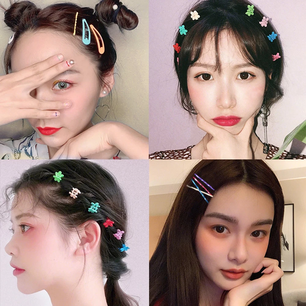 

50pcs New Fashion Baby Girls Small Hair Claw Cute Candy Color Flower Hair Jaw Clip Children Hairpin Accessories Jewelry 2019