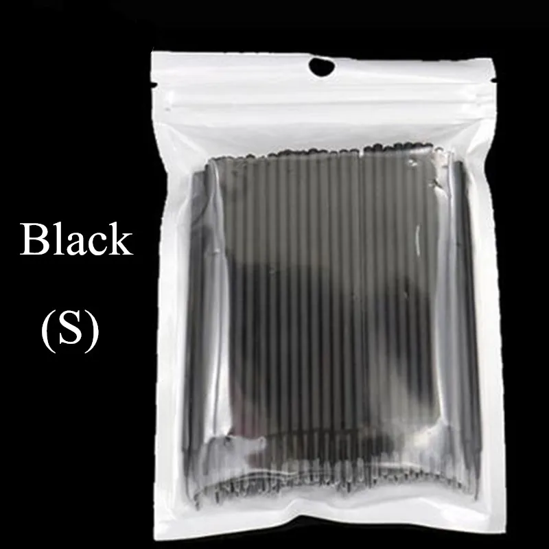 Горячая Распродажа, 100 шт, одноразовые кисти для макияжа, клей для ресниц, чистящий карандаш для наращивания ресниц, прочные Микро-индивидуальные аппликаторы - Handle Color: Black (S)