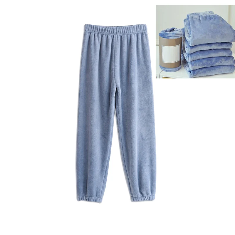 

2018 Winter Women warm pants home loose wearing thickened flannel straps feet lazy leisure sports Fleece Trousers z295