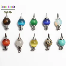 Doğal Taş Sarkaç Opalite Kaplan Gözü Kolye Çakra Dowsing Reiki Şifa Noktası Pendül Taş 18*40mm