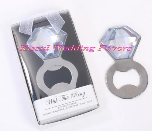 

(20 Pieces/lot) Bridal shower decoration gift of Sparkle and Diamond Bottle Opener favors for guests and party favors