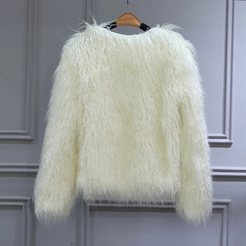 Пушистая монгольская овечья шуба из искусственного меха женская лохматая длинная курчавая Меховая куртка из искусственного меха женские зимние куртки пальто плюс размер 4XL