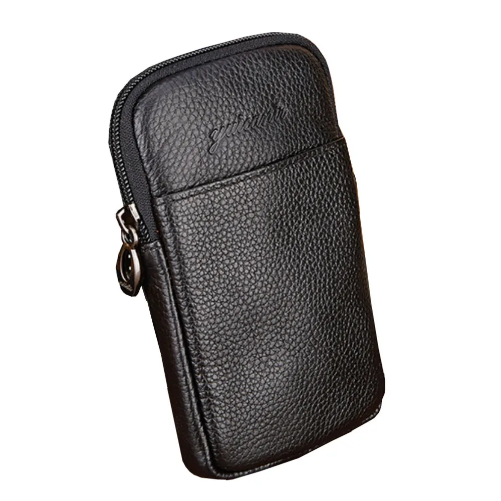 

New Men Leather Vintage Fanny Pack Waist Bag Travel Cell Mobile Phone Case Cover Belt Pouch Purse High Quality