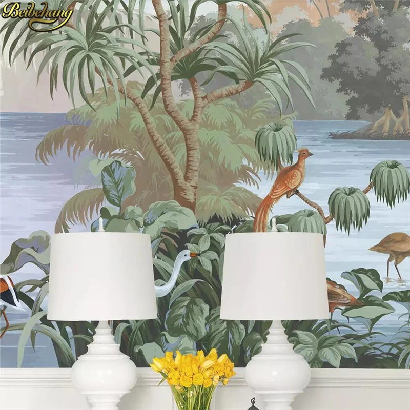 beibehang custom Jungle flower bird Photo Wallpaper Landscape Large Mural European mural wallpapers for Living Room Sofa Bedroom