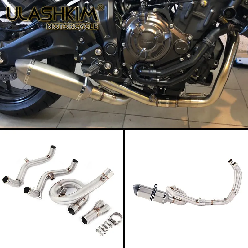 

Motorcycle Exhaust Front Pipe Muffler Full System Slip On For Yamaha FZ-07 MT-07 FZ07 MT07 2014-2017 XSR700 2016-2017