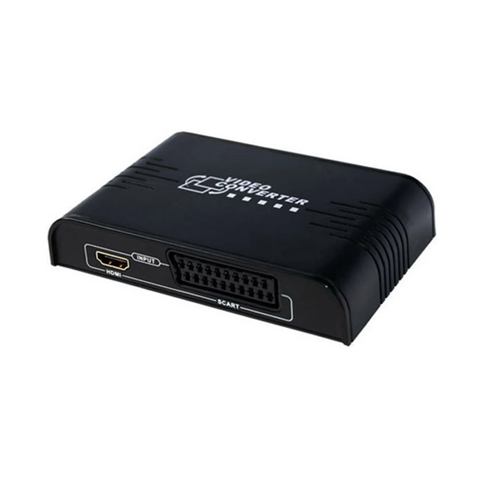 PAL/NTSC SCART/HDMI к преобразователь видеосигнала HDMI Box 720 P 1080 масштабирования с 3,5 мм и коаксиальный аудио выход для игровых консолей DVD