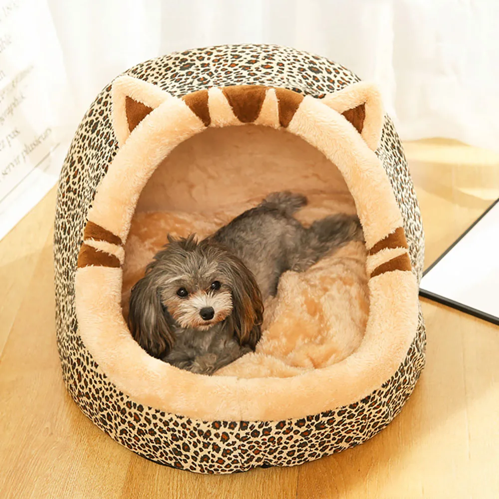 Warm Puppy House For Small Dog Cat Sleeping Kennel Soft Home Pet Cats Bed Nest Washable Dogs Mat Pets Foldable House Bed Product