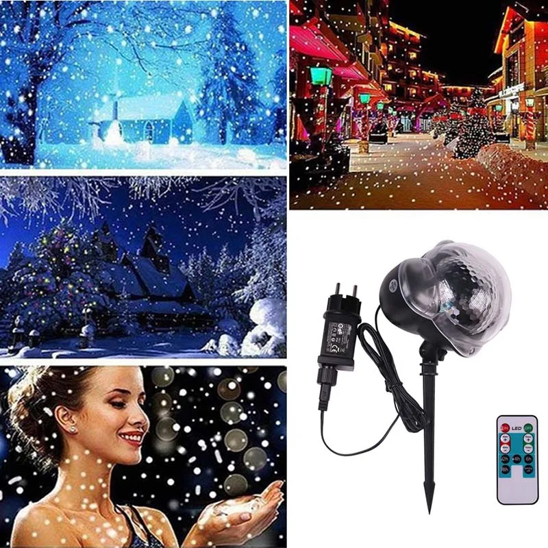 

Projection Light Snowing Fairy Projection Lamp Remote Control Waterproof Christmas Decoration TN88