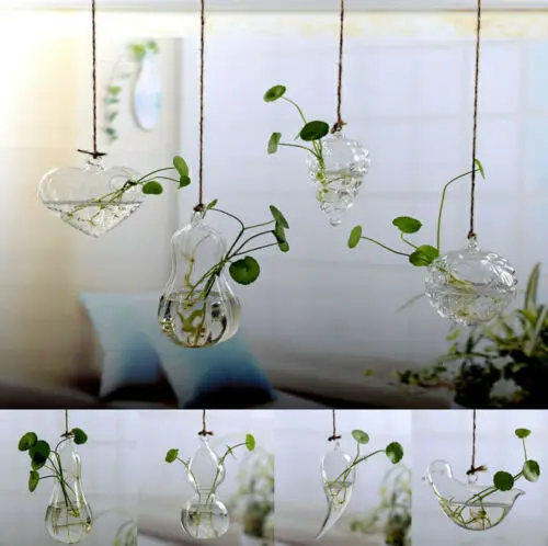 Flower Hanging Vase Glass Planter Plant Terrarium Container Home Wedding Decor Air Planter Decoratives Vase