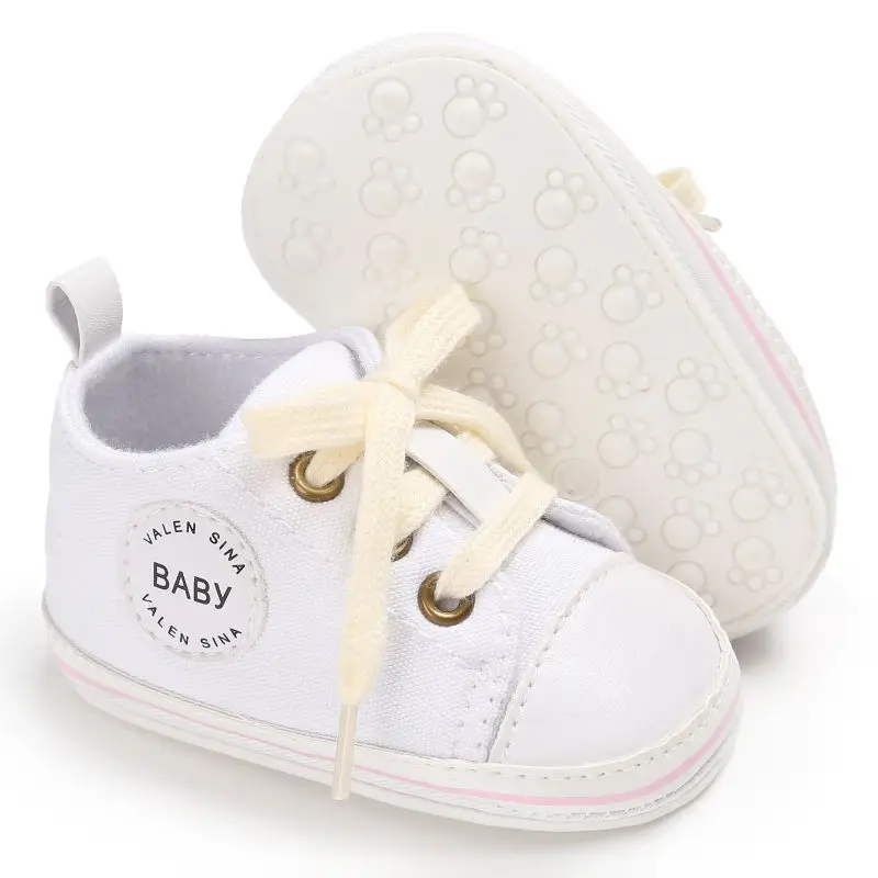 Унисекс для маленьких мальчиков и девочек, первые ходунки на шнуровке, детская обувь Тканевая обувь для малышей с мягкой подошвой