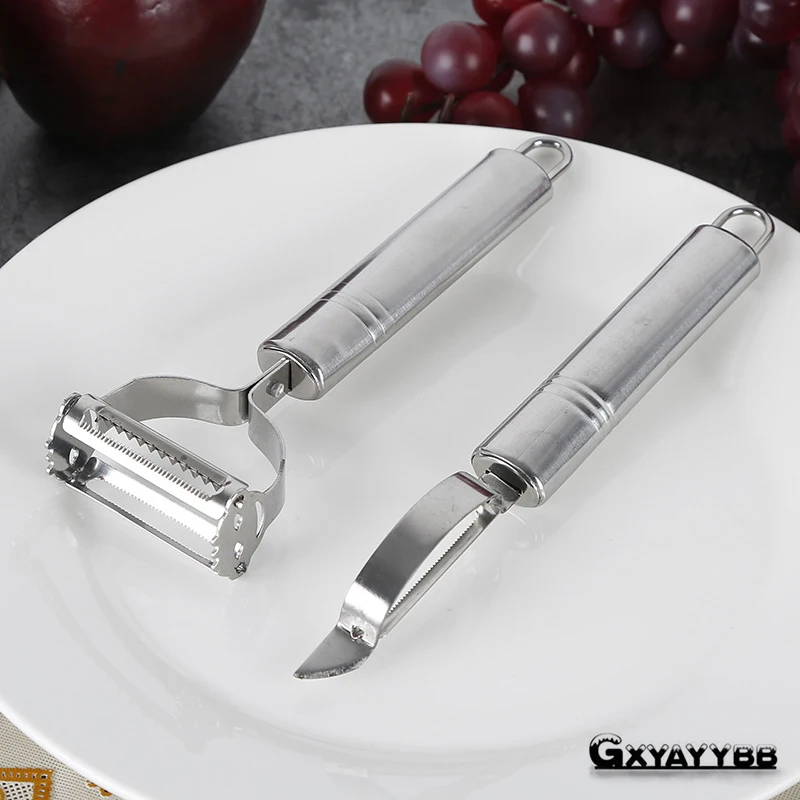 Two piece stainless steel multi function apple potato peeler kitchen