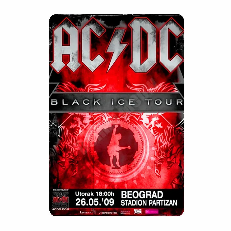 20x30 см ACDC винтажные металлические жестяные вывески для бара, кафе, паба, казино, домашний декор, тарелки в стиле ретро, музыкальная доска, художественный плакат, рок наклейки на стену N264 - Цвет: T