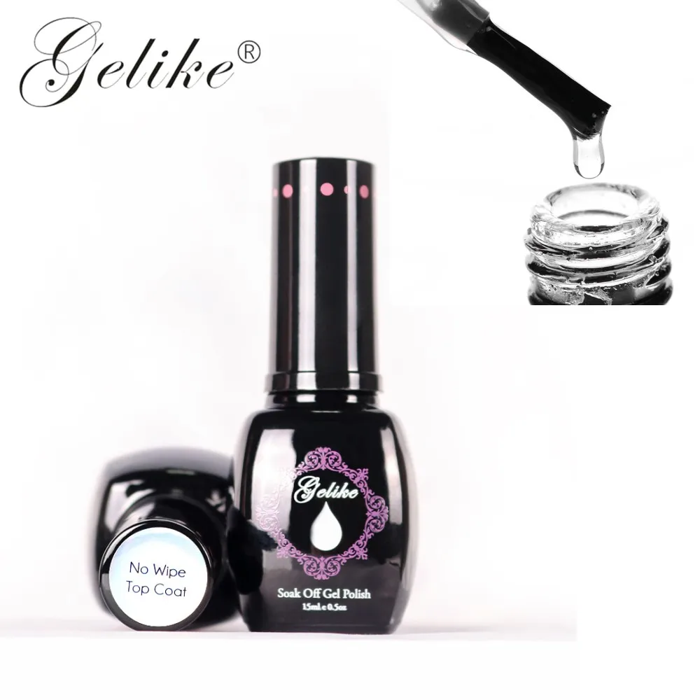 Gelike Nail Base Coat No Wipe Top Coat Soak Off Primer Rubber Base Gel