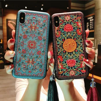 Relief Back Cover For iPhone 6 6S 7 8 X Palace Style Phone Case For iPhone 6 6S 7 8 Plus Case For iPhone 6 7 8 Plus X Capa