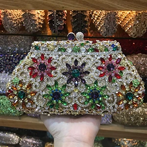 Color : Silver GHANDG Handbag Purse Ladies Fashion Flowers Clutch Purse Handbag Evening Bag Banquet for Women Clutch Bag
