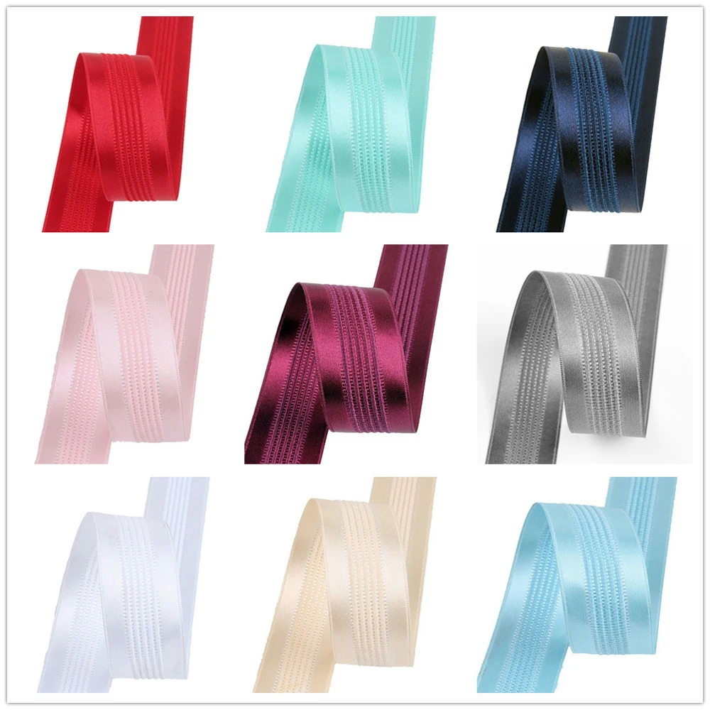 

1-1/2 38mm high quality striped ribbon 10 yards DIY handmade material headdress satin bamboo section