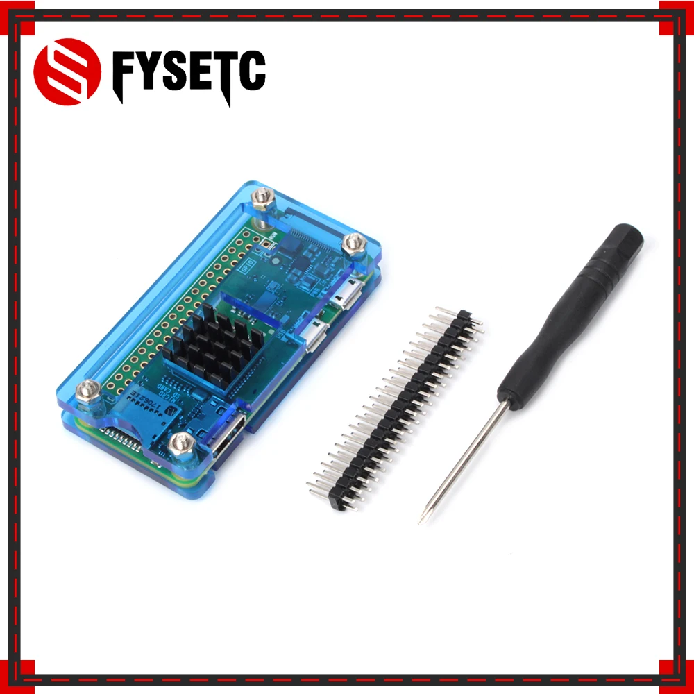 

Raspberry Pi Zero W 4 in 1 kit Blue Acrylic Case + Heat Sink + Screwdriver + GPIO Connector for Raspberry Pi Zero V1.3
