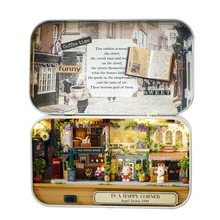 Деревянная головоломка коробка в Happy CornerTheater DIY Миниатюрный Кукольный домик Модель украшения дома подарок на день рождения Детские игрушки