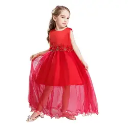 Летнее платье принцессы для девочек праздничное Одежда для малышек одежда для Обувь для девочек элегантные Платья для женщин подарок